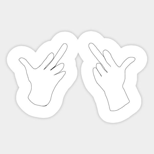 Stinky finger middle finger Sticker by HBfunshirts